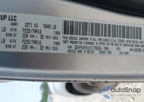 2010 Dodge Journey Se from USA, damaged, VIN 3D4PG4FB1AT178324